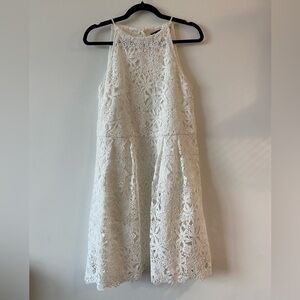 Zara White Laced Halter Dress - Like New